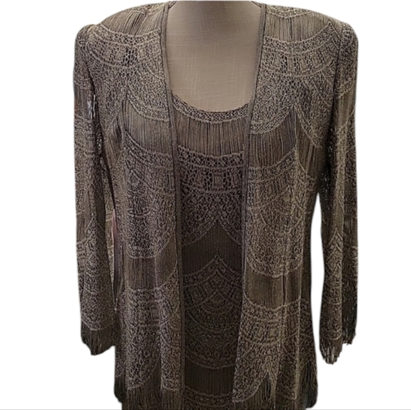 Damianou Elegant Patterned Dress and Jacket Set - Picture 2 of 8